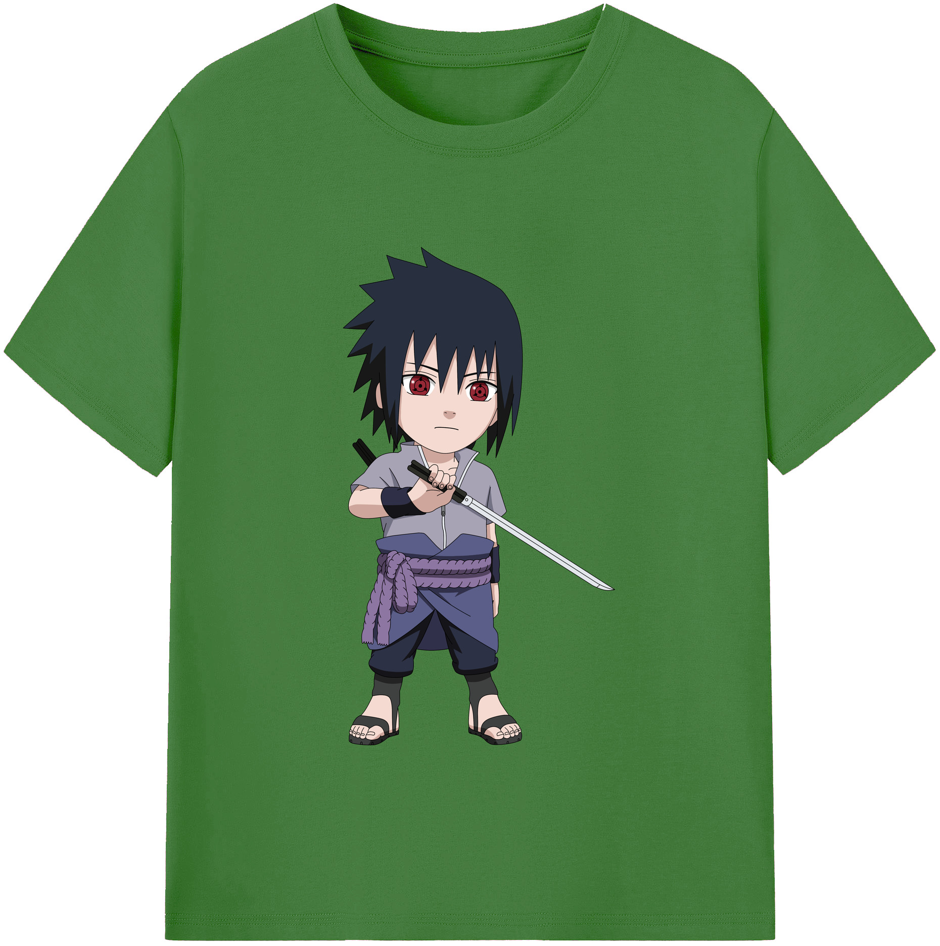 （画像用） NARUTO -ナルト- うちは サスケ Uchiha Sasuke レディースカジュアルプリントTシャツ（綿100％）